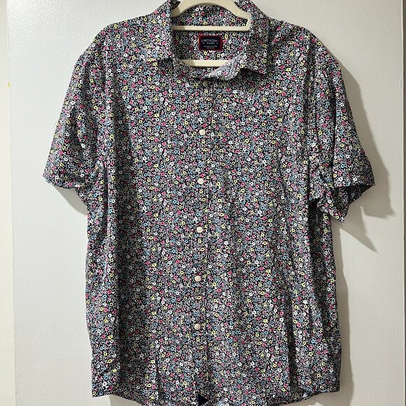 UNTUCKit Other - 🌿 UNTUCKit Garganega Men's Navy Floral Short Sleeve Button-Up Shirt - XL